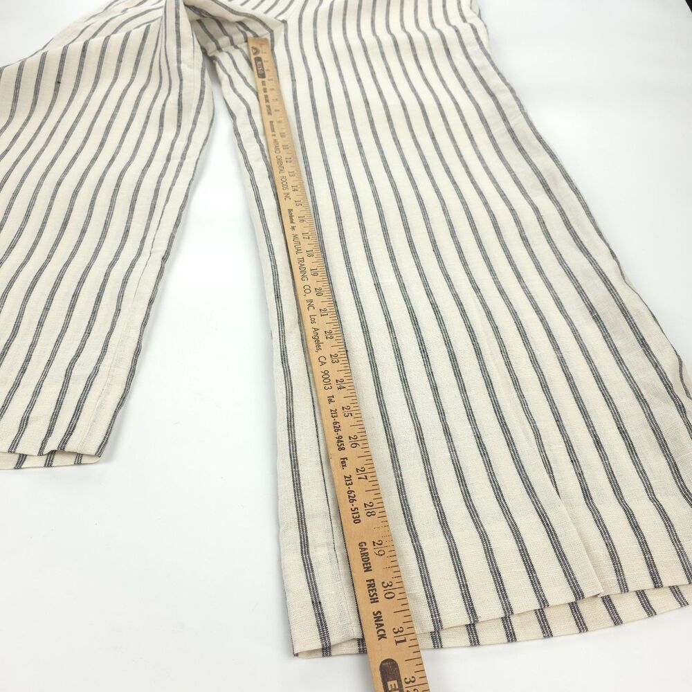 NWT J Crew Harbor Wide Leg pant striped linen Beachy Boho Resort Coastal Preppy - Picture 5 of 9